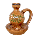 Glazed pottery candle holder