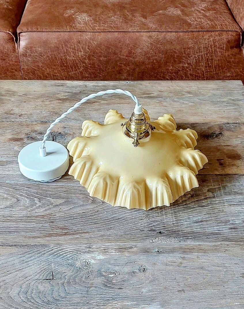 Vintage opaline pendant lamp