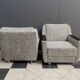 set of 2 grey relax chairs on castors 1970s