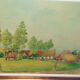 Huile sur toile campagne pastorale 1970