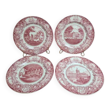 Set of 4 Wedgwood Georgia Historical Plates Mulberry England vintage