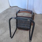 Chaise de salle à manger en cuir matelassé vintage : fauteuil de bureau industriel