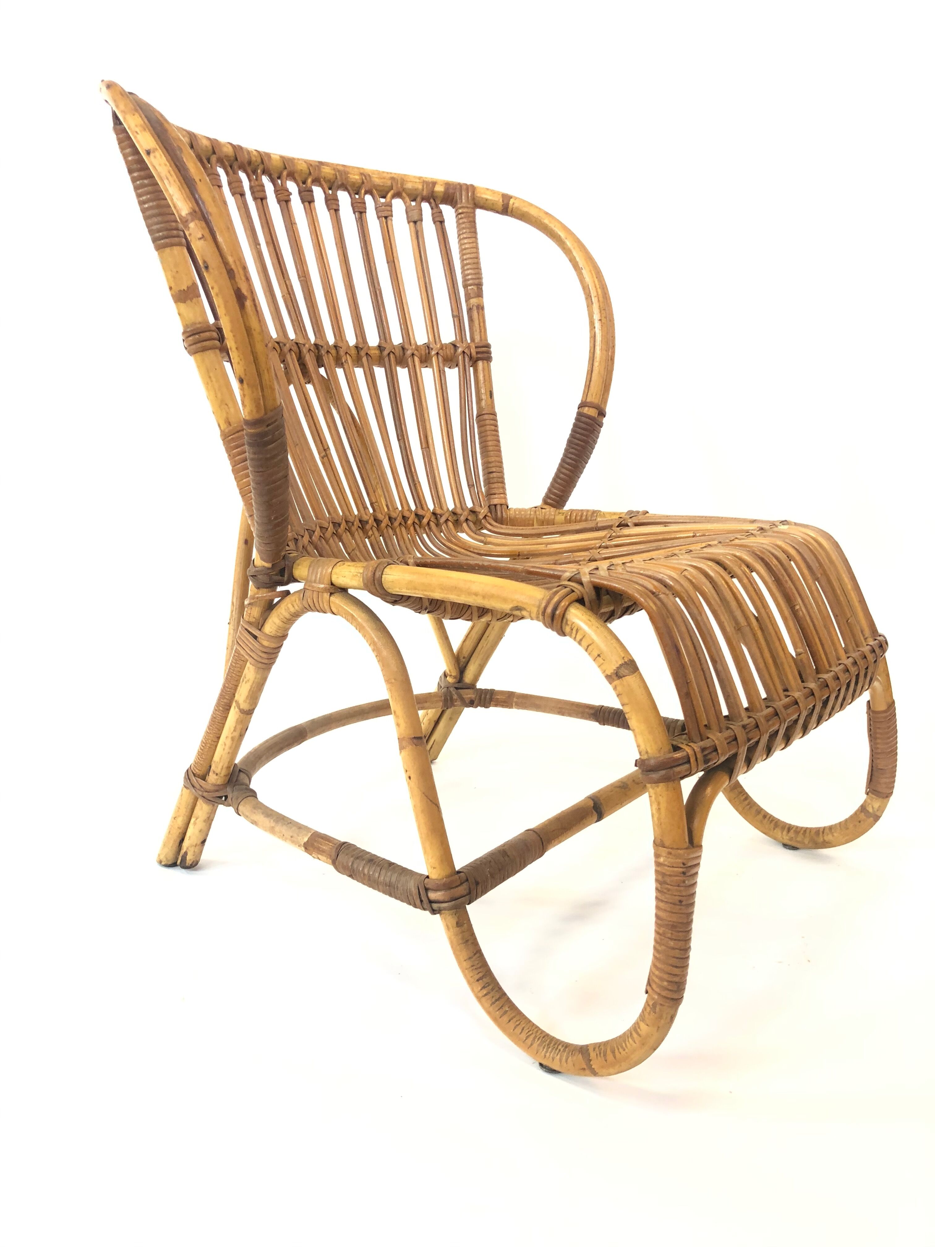 Van Rohe Noordwolde rattan chair, 1960