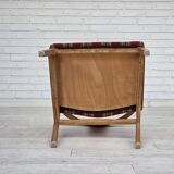 1960s, pair of Danish dining chairs, solid oak wood, furniture wool.