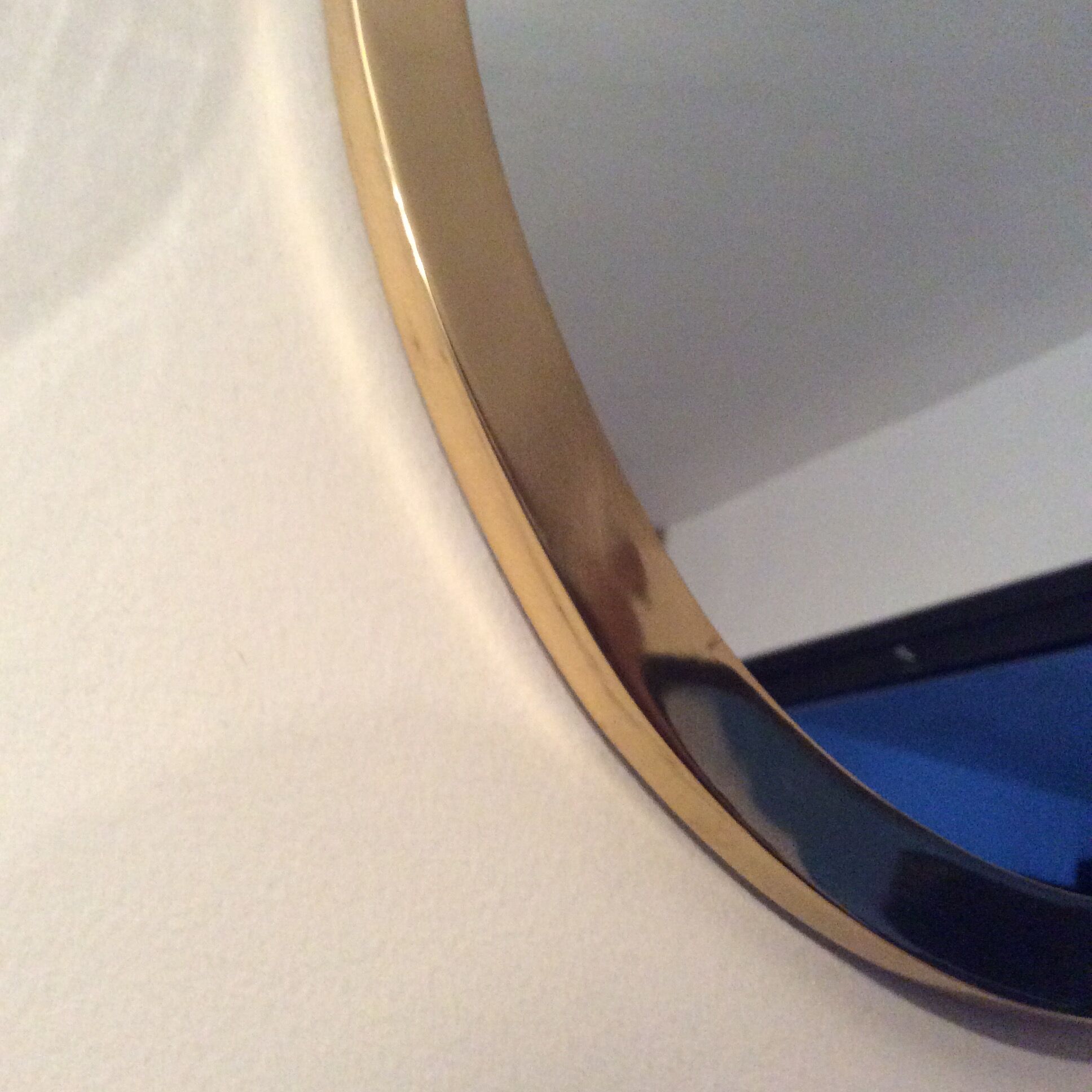 Miroir ovale vintage en bronze doré