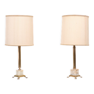 Paire de lampes de table Colum classiques, années 1960, France