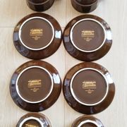 Coffee cups, Cappuccino, Yves Déshoulières, brown and gold, Nescafé