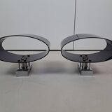 Pair of smoked plexiglass wall lights