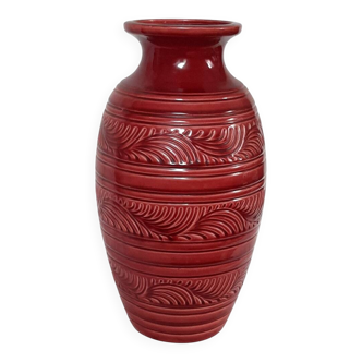 30s vase Saint Clément "feather" decoration