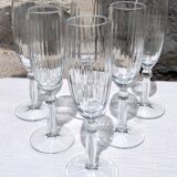 Set of 6 champagne flutes, swirling glass