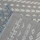 Hand-made grey and white wool rug 138x72cm