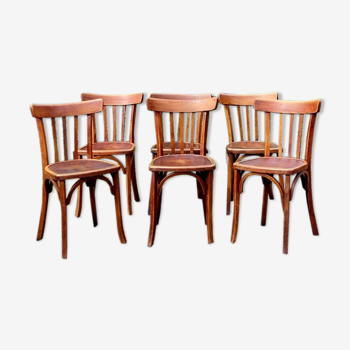 Set 6 chaises bistrot Luterma années 40