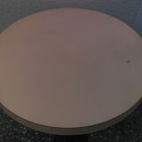 Table bistro pied métal plateau formica marron clair
