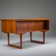 Mid-century Danish freestanding teak desk with raised lip edge, 1960s