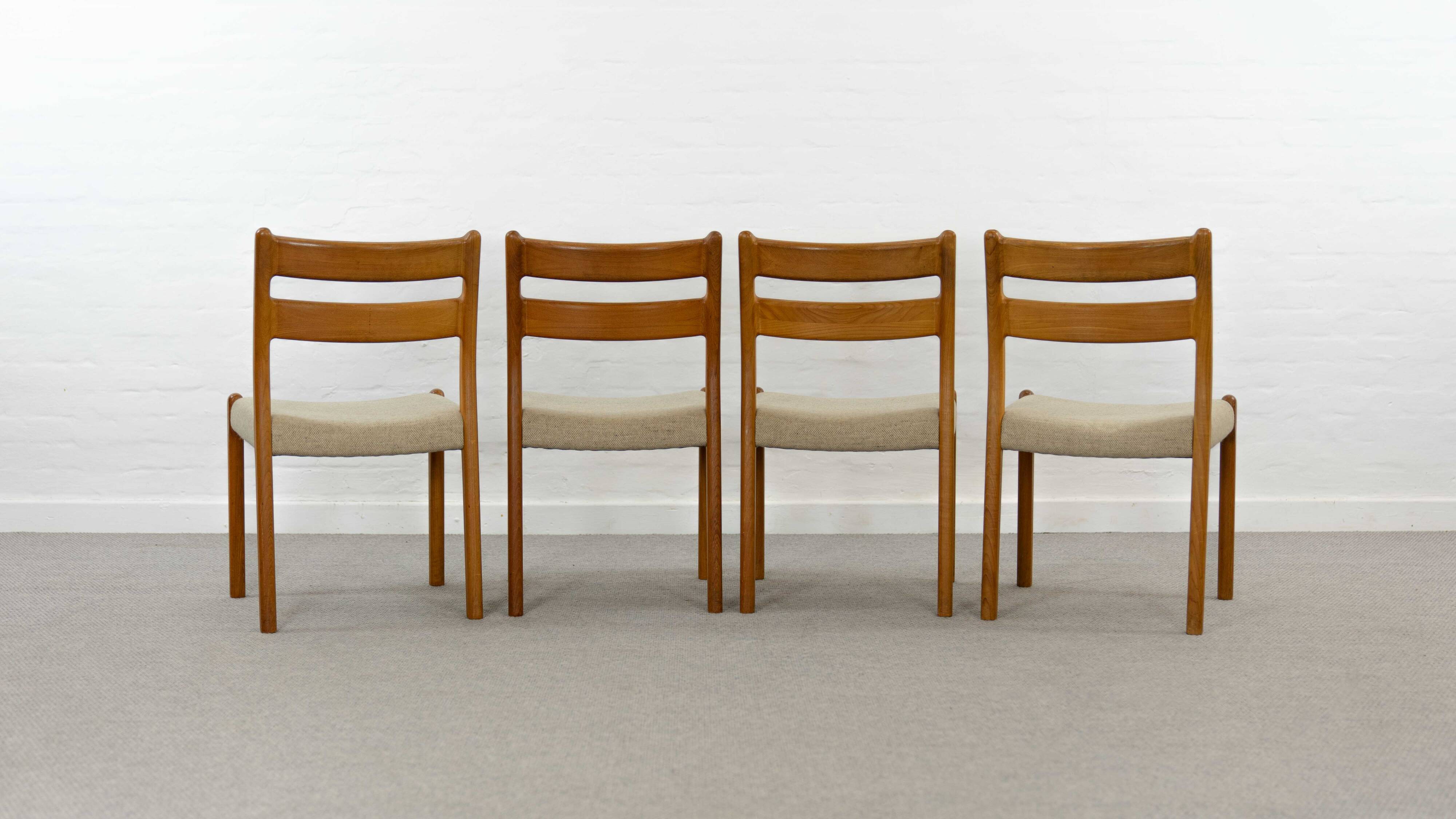 Chaises de Salle à Manger Mid-Century en Teck par EMC, Danemark, années 60, Set de 4