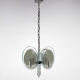 Unique art deco chrome & glass chandelier, 1920's
