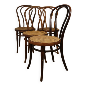 Series of 4 bistro chairs n°18 Thonet