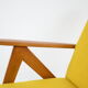 Scandinavian armchair, 60s, fully restored, yellow fabric