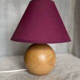 Lampe boule vintage en bois