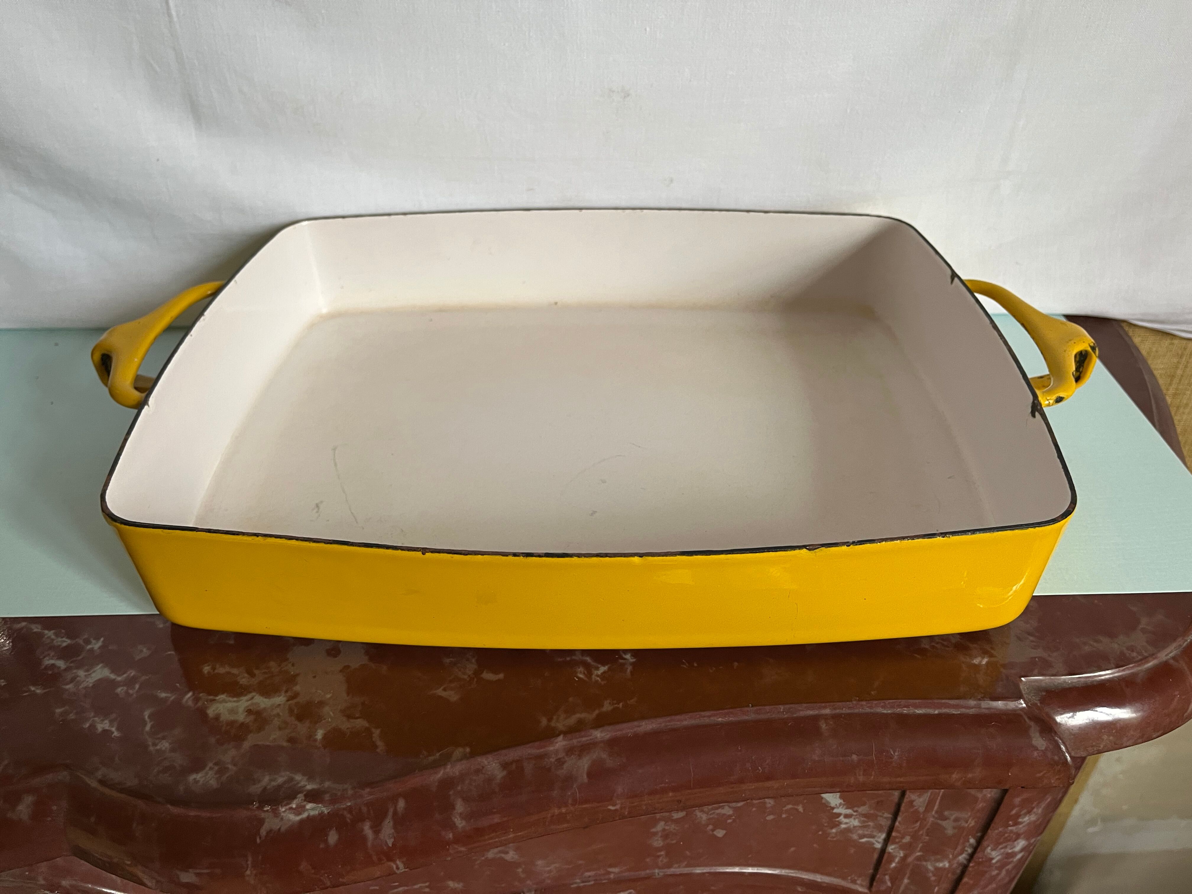 Yellow enamelled Dansk baking dish