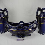 Lunéville Keller old french mantelpiece vases planter 19th