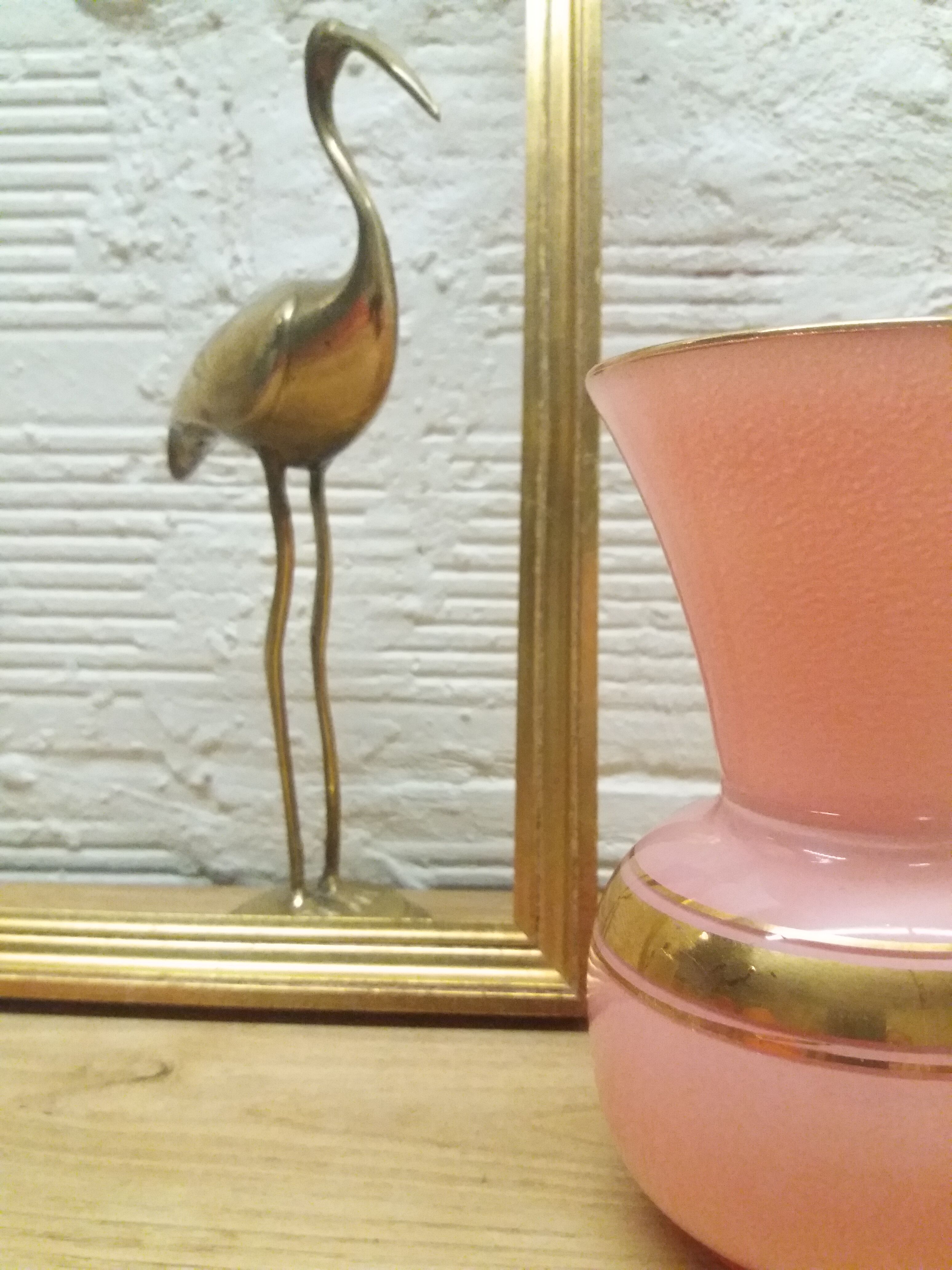 Vase rose et or