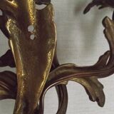 Magnificent Pair of French Antique Bronze Three-Light Acanthus Wall Sconces