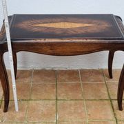 Vintage coffee table in marquetry wood, Louis XV style, 70 x 34 x 52 cm
