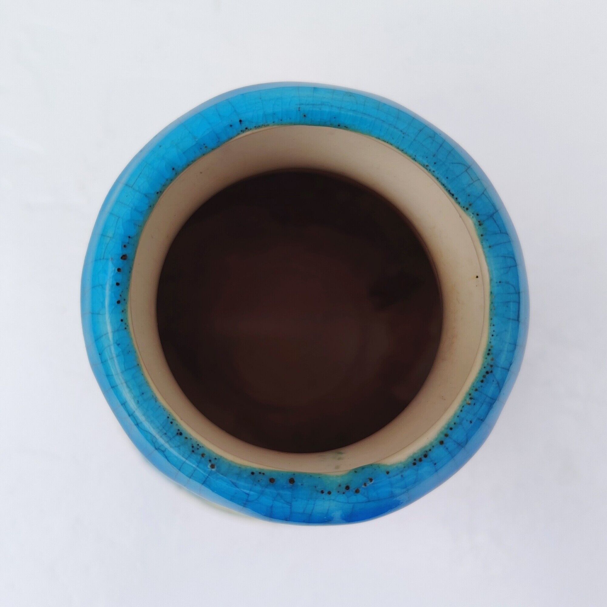 Glazed earthenware vase, floral/sun decoration, Catteau, Boch