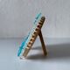 Small blue and white glass table or wall mirror from Murano, 1960s, Italy.