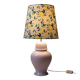 Lampe vintage en céramique blanche avec abat-jour citron, sur mesure
