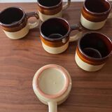 Lot de 6 tasses à moka grés vernissé