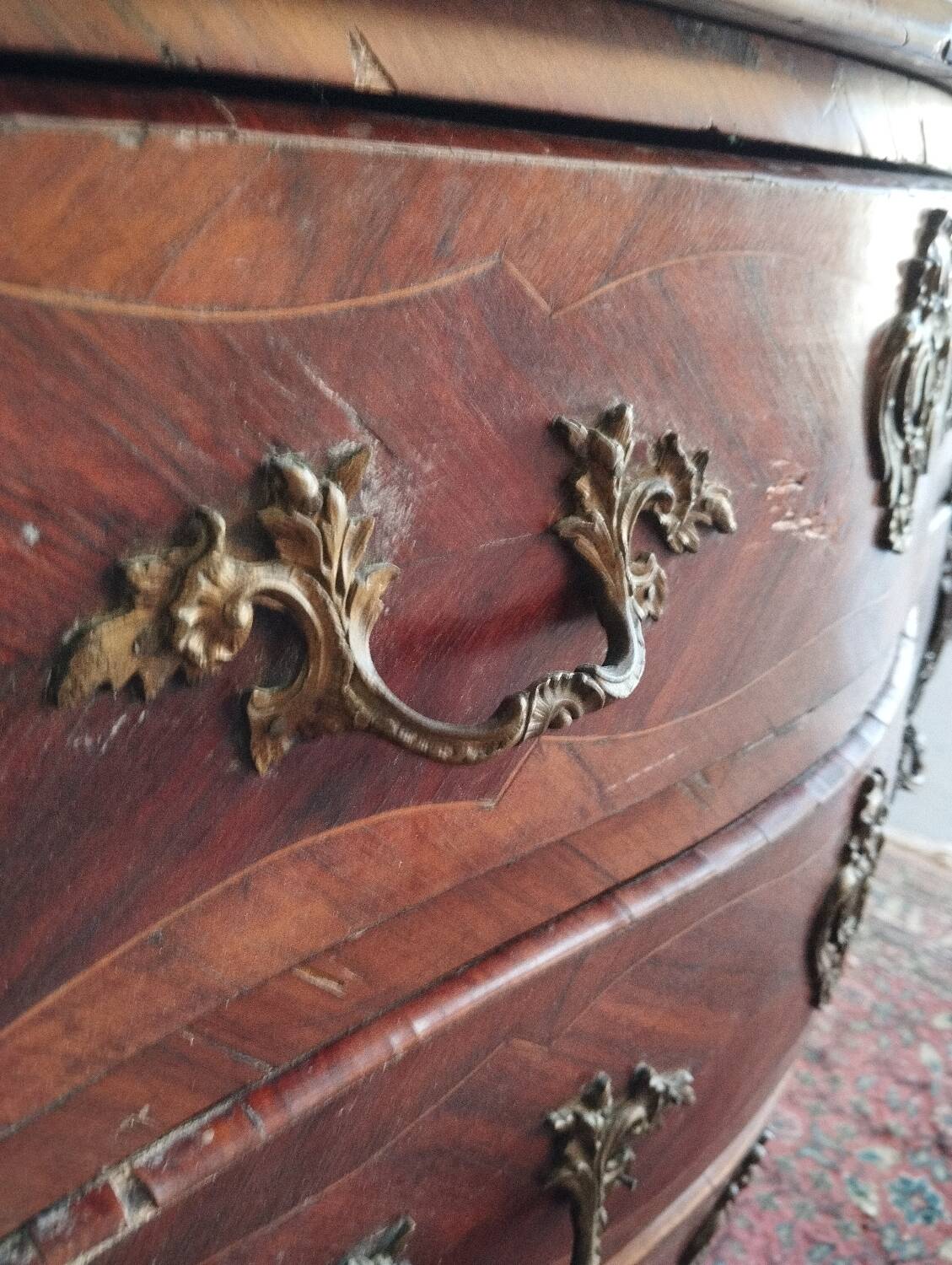 Louis XV style marquetry chest of drawers