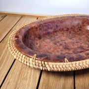 Plat ou corbeille vannerie et céramique