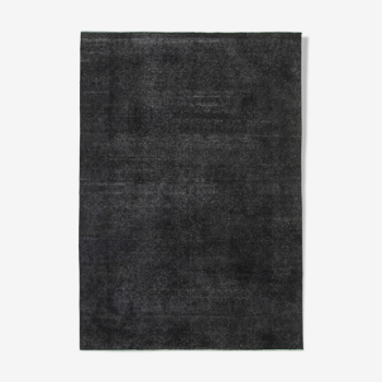 Handwoven persian overdyed 273 cm x 387 cm black wool carpet