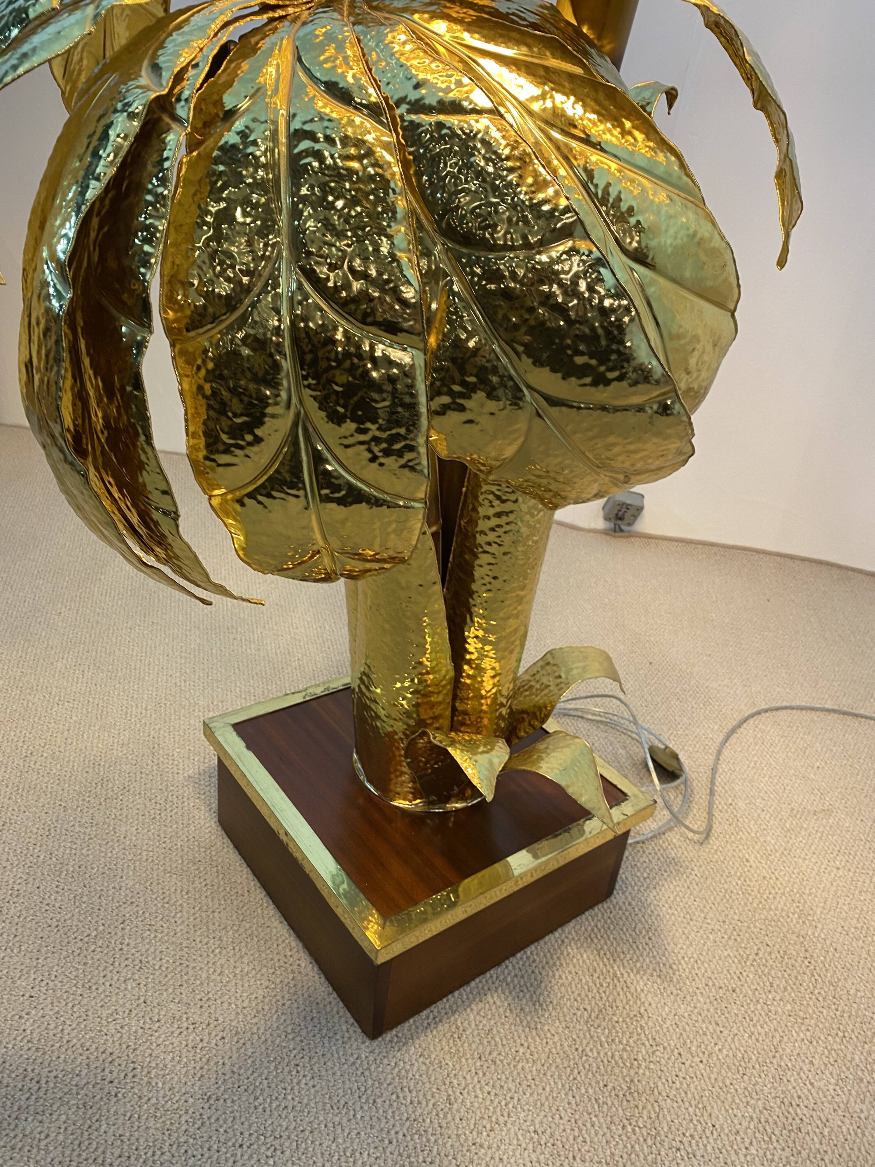 Brass Palm Tree Floor Lamp 1970s Hollywood Regency Vintage Maison Jansen