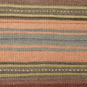 4x7 Pale Orange & Mint Green Striped Wool Kilim Rug, Washable Rug,126x210Cm