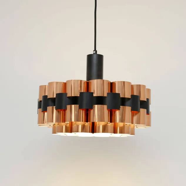 Copper lamp designed by Wener Schou for Coronell Elektro, 1970s
