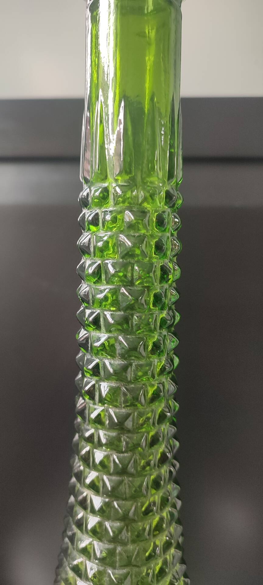 Empoli olive green bottle vase with diamond point - 39 cm