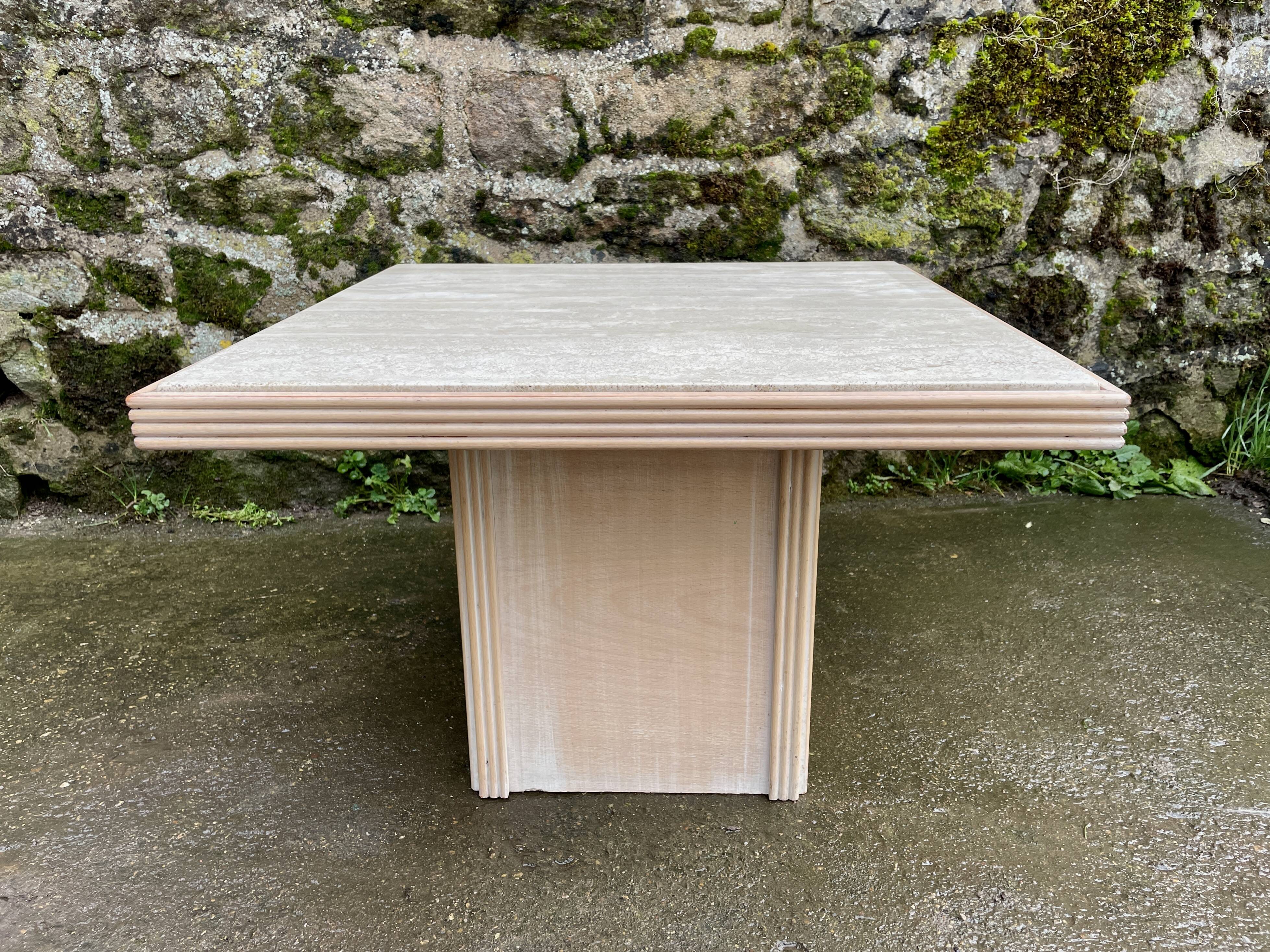 Roche Bobois travertine coffee table, 1980