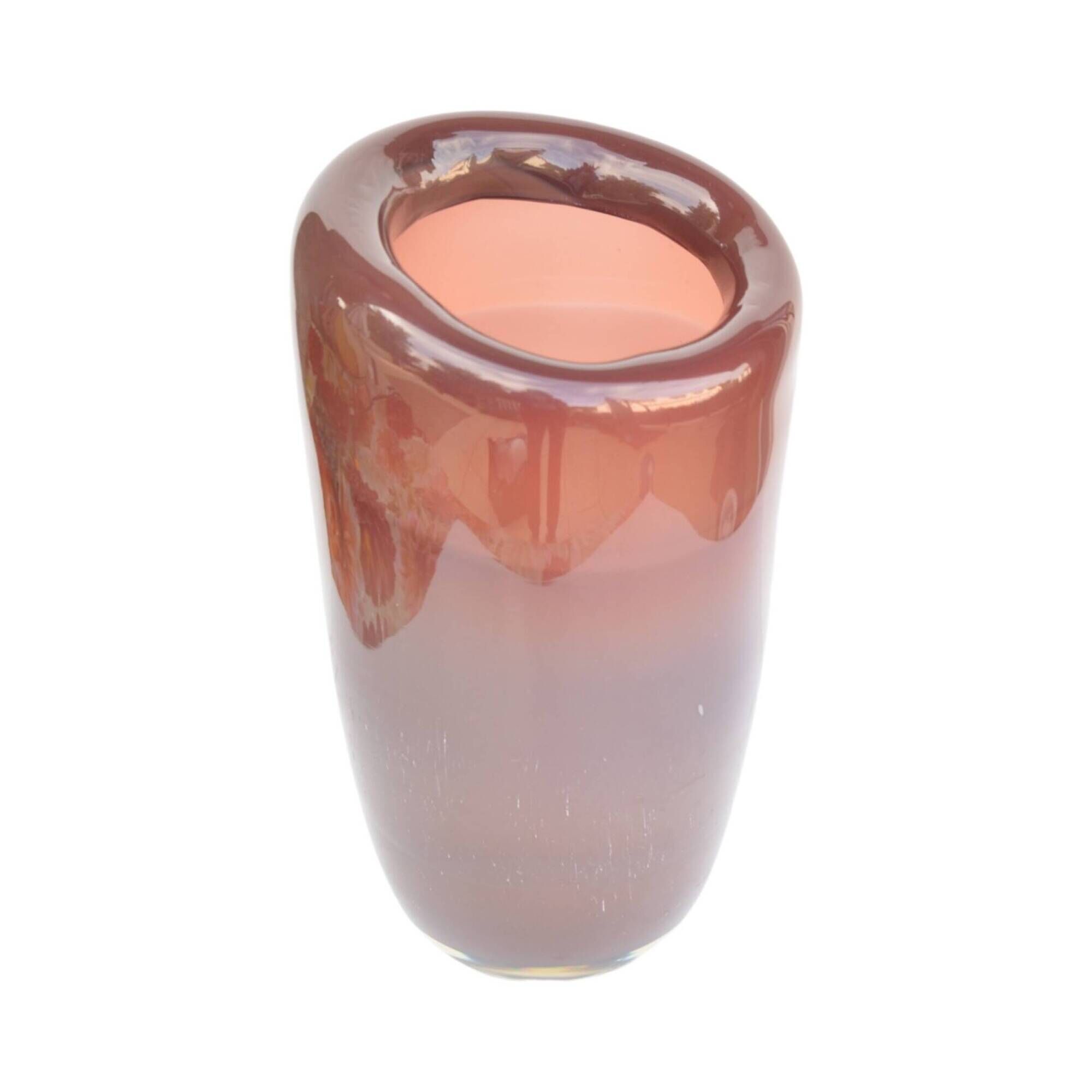 Large burgundy glass vase Vidrios San Miguel, Spain 1990s.