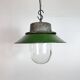 Green Enamel and Cast Iron Industrial Pendant Light, 1960s