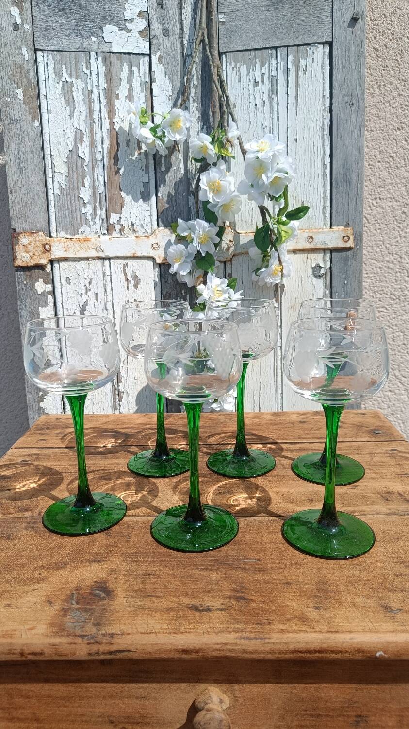 Antique engraved glasses