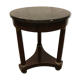 Side table tripod Empire style in solid mahogany and grey marble tray