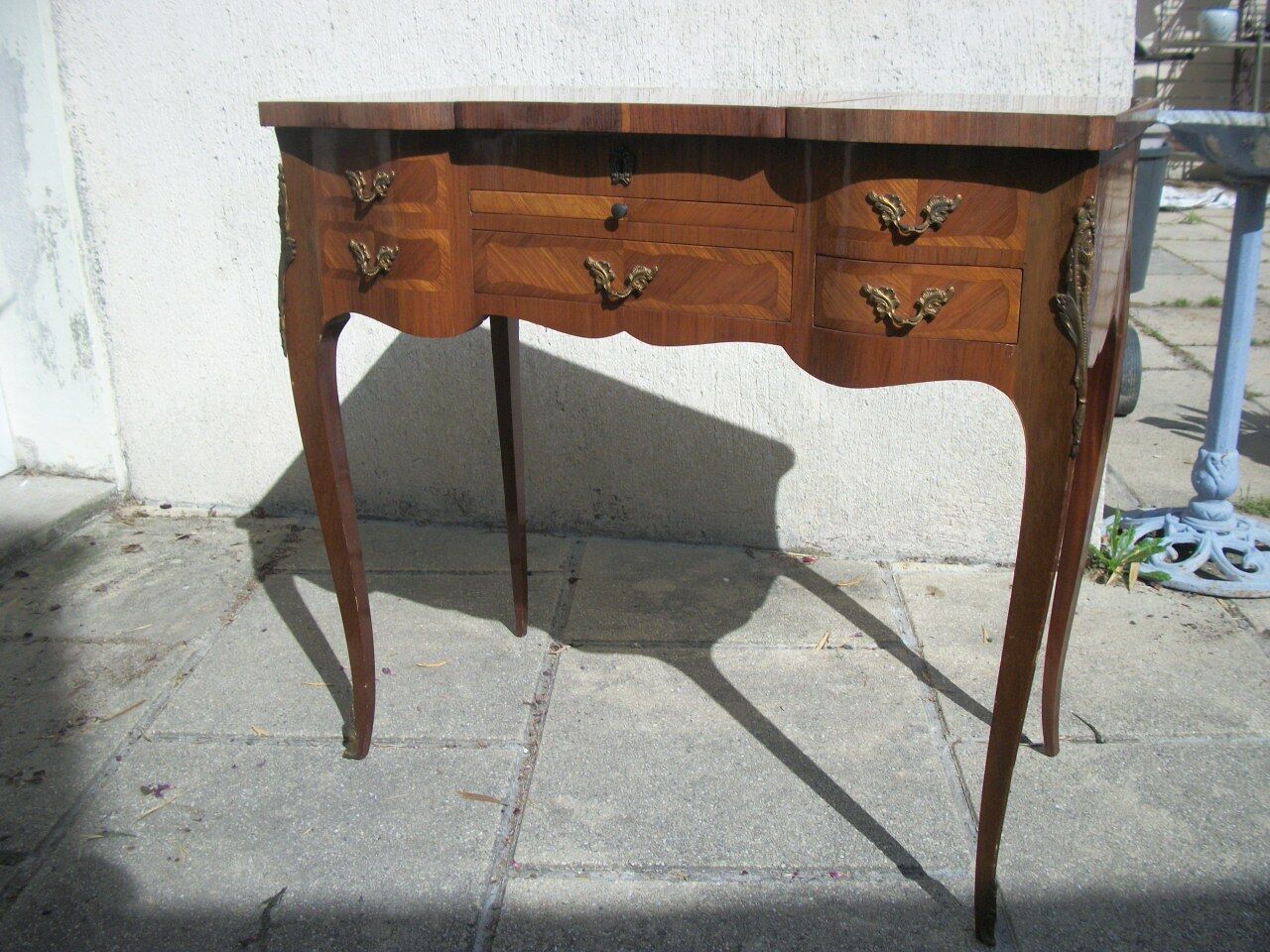 Inlaid and bronze dressing table