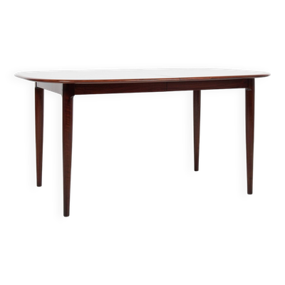 Table à manger ovale danoise vintage en palissandre 1960 - avec 2 rallonges