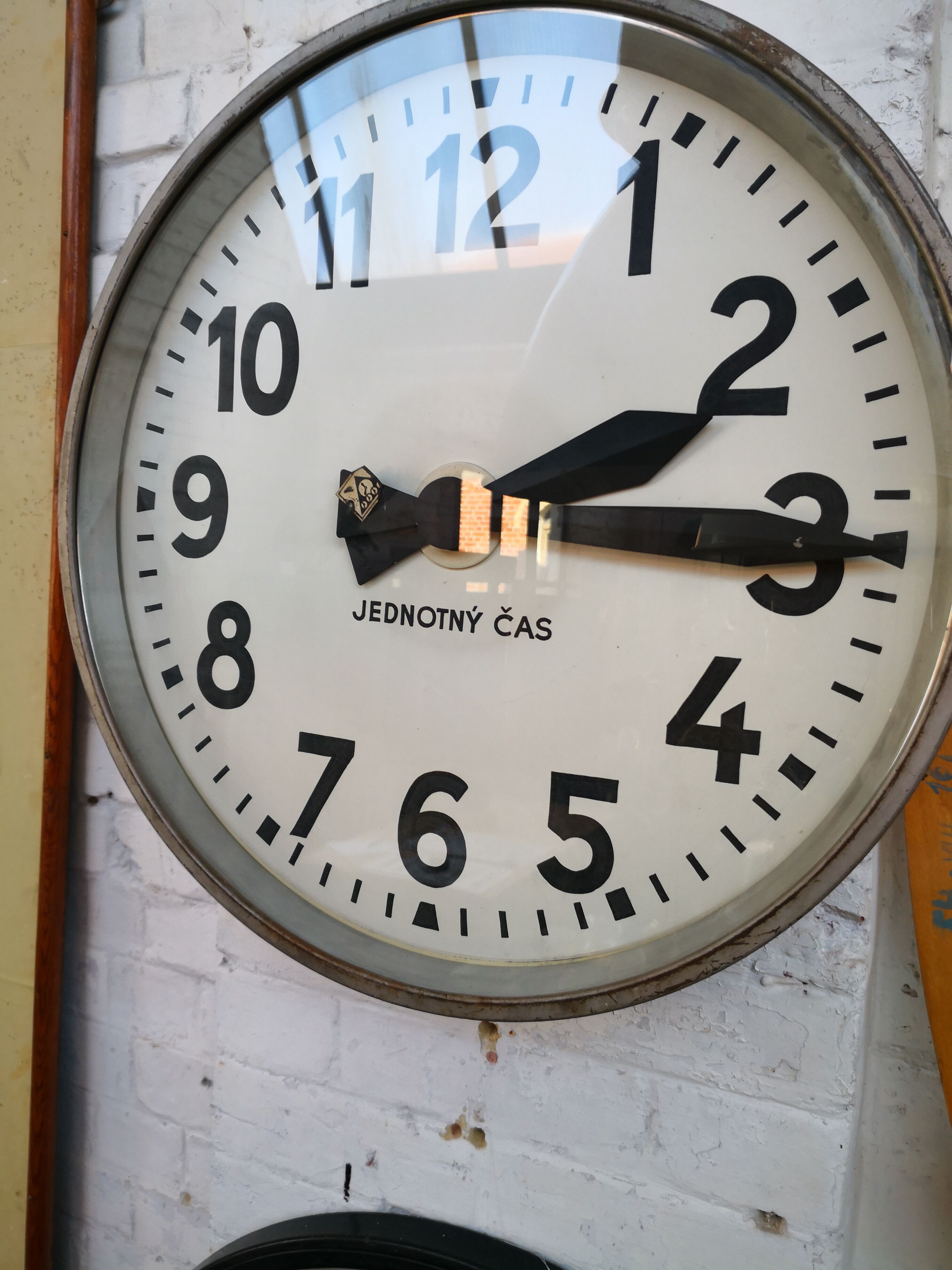 Czech station clock, pragueron, industrial style, 1960s