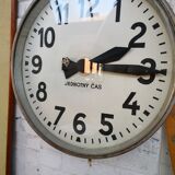Czech station clock, pragueron, industrial style, 1960s