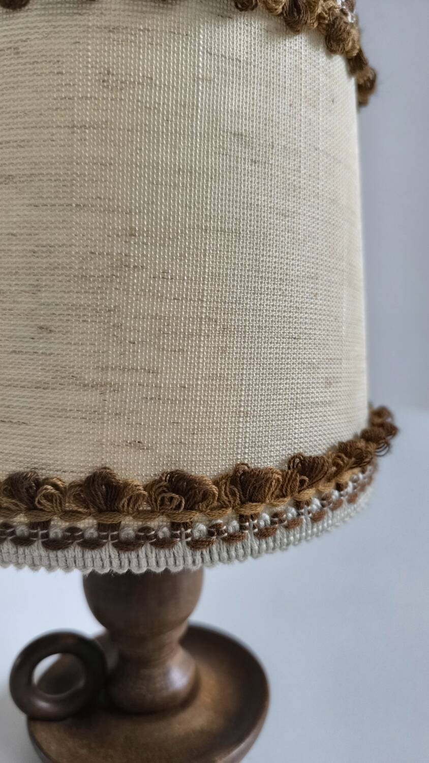 1950s turned wood table lamp