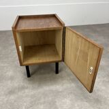 Chevet moderniste années 50, bois et métal, vintage